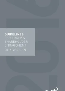 Cover of ERAFP's shareholder engagement - 2016