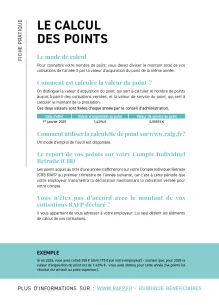 Fiche pratique - Le calcul des points