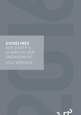 Cover of ERAFP's shareholder engagement - 2016