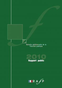 Couverture du rapport annuel 2010 de l'ERAFP
