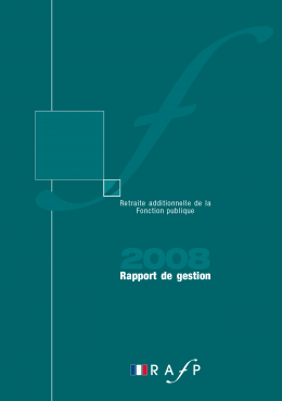 Couverture du rapport annuel 2008 de l'ERAFP