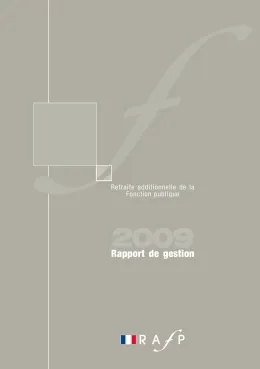 Couverture du rapport annuel 2009 de l'ERAFP