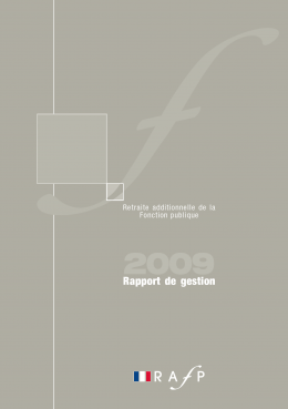 Couverture du rapport annuel 2009 de l'ERAFP