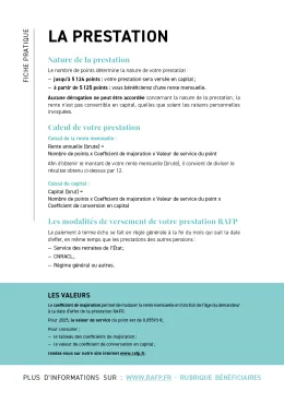 Fiche pratique - La prestation