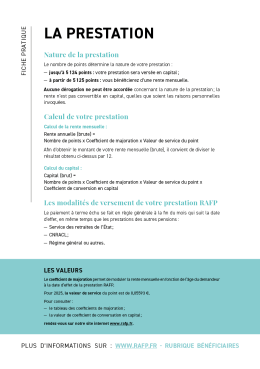 Fiche pratique - La prestation