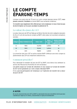 Fiche pratique - Le compte épargne-temps