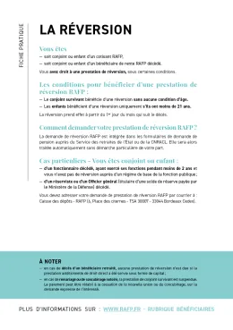 Fiche pratique - La réversion