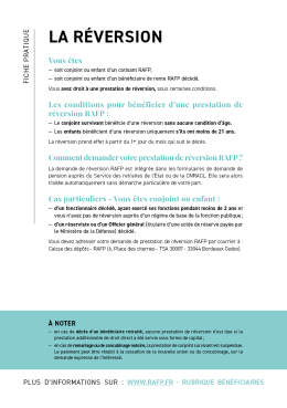 Fiche pratique - La réversion