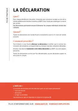 Fiche pratique - La déclaration