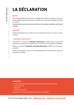 Fiche pratique - La déclaration