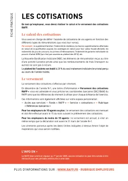 Fiche pratique - Les cotisations