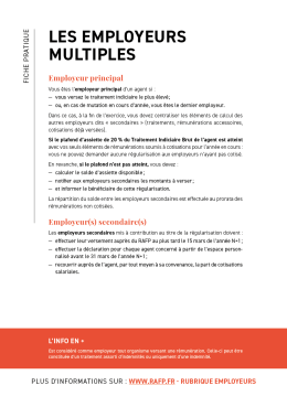 Fiche pratique - Les employeurs multiples
