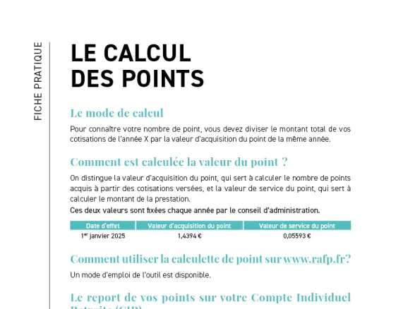 Fiche pratique - Le calcul des points