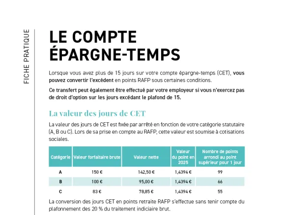 Fiche pratique - Le compte épargne-temps