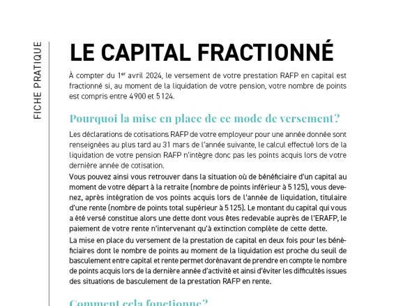 Fiche pratique - Le capital fractionné