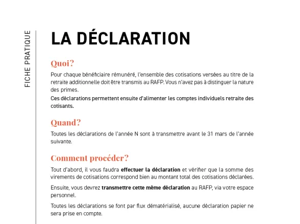 Fiche pratique - La déclaration