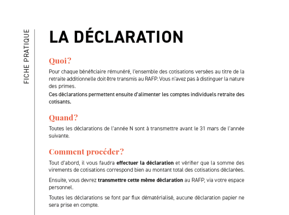 Fiche pratique - La déclaration