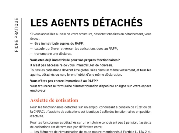Fiche pratique - Les agents détachés