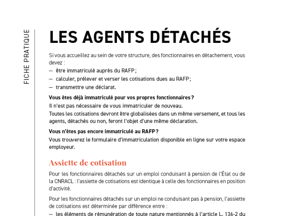 Fiche pratique - Les agents détachés