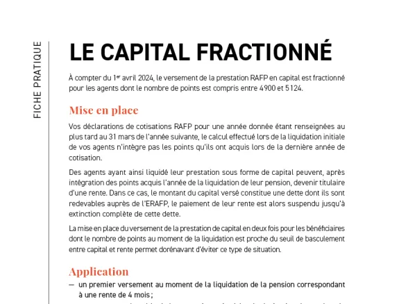 Fiche pratique - Le capital fractionné