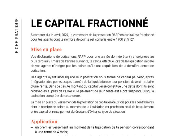 Fiche pratique - Le capital fractionné
