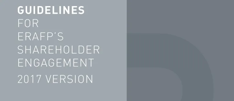 Cover of ERAFP's shareholder engagement - 2017
