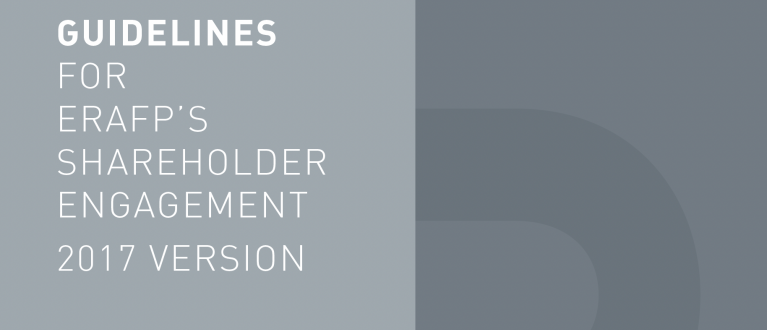 Cover of ERAFP's shareholder engagement - 2017