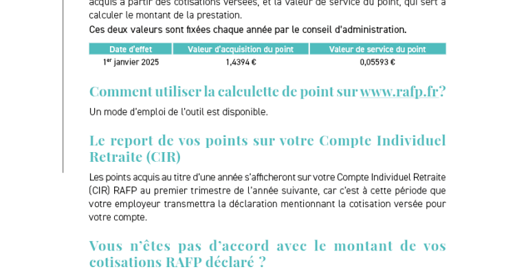 Fiche pratique - Le calcul des points