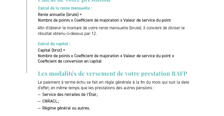 Fiche pratique - La prestation