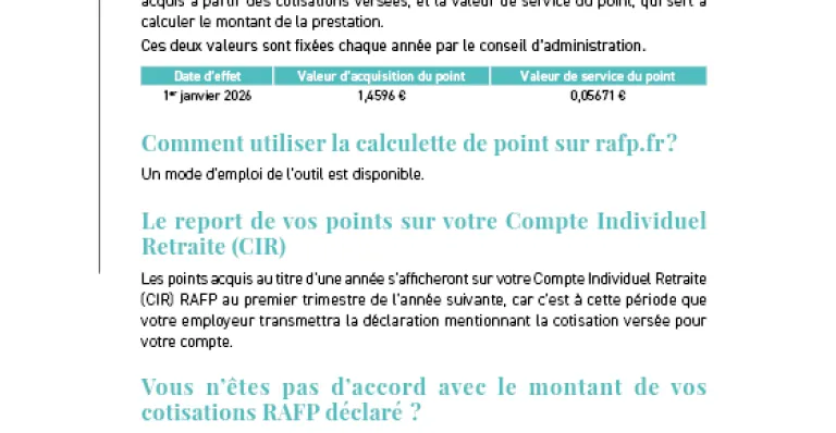 Fiche pratique - Le calcul des points