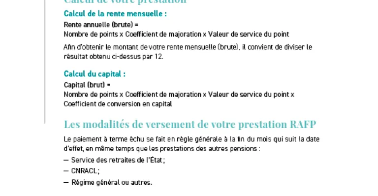 Fiche pratique - La prestation