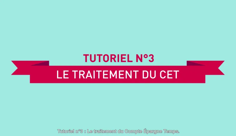 Tutoriel employeurs 3 - le traitement du CET